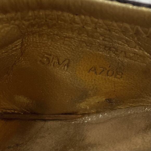 Tory Burch Reva Brown Gold Animal Fur Ballet Flat Womens Size 5 Slip On Ballet - Picture 8 of 9